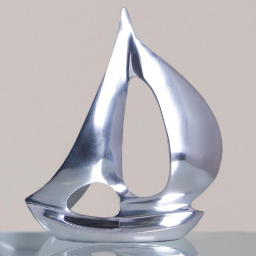 Casablanca - Figura decorativa (aluminio pulido, 21 cm), diseño de barco