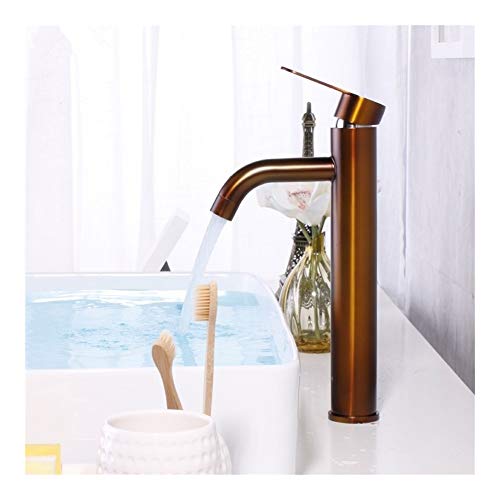 Cascada Moderno clásico simple sola manija orificio de baño grifo del fregadero lavabo de mezclador del grifo Moderno (Surface Finishing : Bronze)