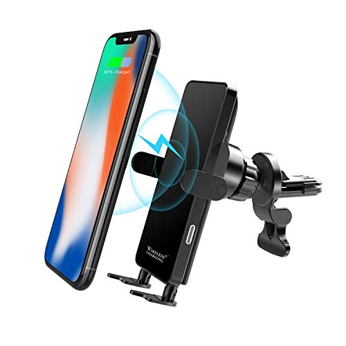 CBUS - Cargador inalámbrico para Coche con Sensor para Fijación Automática del Móvil. Compatible con iPhone 12 Mini/12/12 Pro/12 Pro Max/11, Samsung Galaxy S21/S20 FE/S20/S20 Plus/A51/A71.