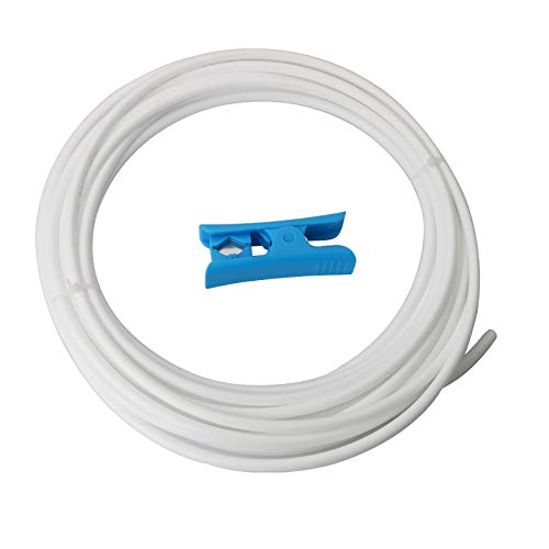 CESFONJER 10 Metros Tubo de Agua Blanco 1/4" (6.3 mm), Kit de Tubería de Suministro de Agua Para Sistemas de Ósmosis Inversa, Refrigeradores, Máquinas de Café Espresso, y Filtros de Agua.