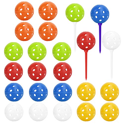 CHALA 28PCS Bolas de Práctica de Golf, Pelotas Perforadas para Entrenamiento con Agujero para Práctica de Columpio/Rango de Conducción/Hogar/Mascotas/Bolas de Piscina Juguetes para Diversión(41MM)