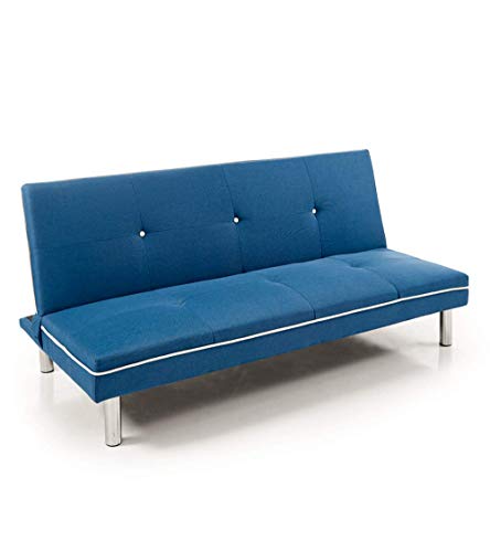 CHANCE FURNITURE Cambia Tus Muebles - Sofá Cama Sol, 1.90 cm 3 plazas, Clic clac Libro Azul