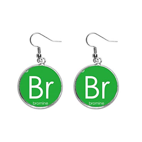 Chemistry Elements - Pendientes colgantes de plata para mujer, diseño halógeno