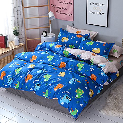 Chickwin Juego de Ropa de Cama 3 Piezas para Cama 150cm Poliéster Funda de edredón 240 * 220cm Funda de Almohada 50 * 75cm Estilo Cactus (Cama 150cm, Dibujos Animados)