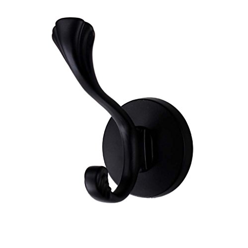 Clothes hook (1 Juego de 2) Negro Mate Estilo Americano Ropa Gancho Baño Sala de Estar Sólido Enganche hacia Arriba Cuelgue una habitación Individual -LI Jing Shop (Size : L5.9CM)