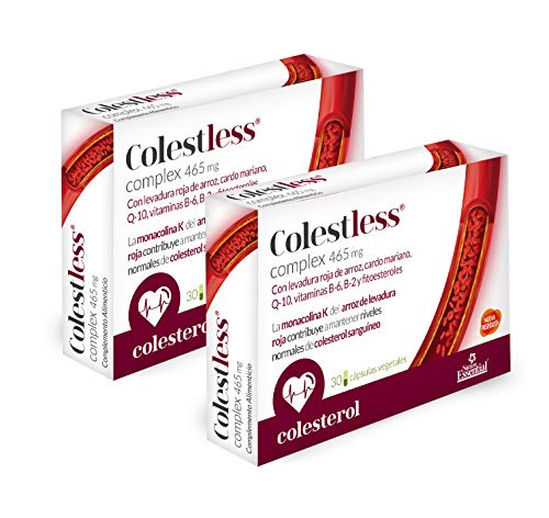 Colestless® complex con levadura roja de arroz, cardo mariano, Q-10, fitoesteroles, vitaminas B-2 y B-6 – 30 Cápsulas vegetales. (Pack 2 unid.)