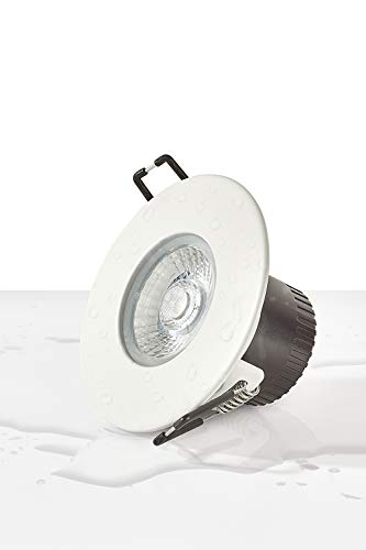 Collingwood H2 Pro Extreme, foco de techo LED integrado | Foco LED empotrable plano | Foco para interior y exterior resistente | Iluminación con protección IP65 | 65-75mm, 4,6 Watt, 3000K, blanco mate