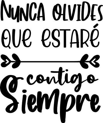 CrisPhy® Frase Vinilo"Nunca Olvides" Vinilos decorativos, Pegatina frases motivadoras para pared. Pegatinas para decorar habitaciones (Alto 30cm por 25cm)