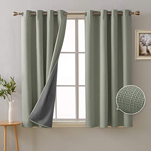 Deconovo Cortinas de Salón Opacas con Capa de Revestimiento Aislantes Térmicas 2 Piezas 117 x 138 cm Gris Claro