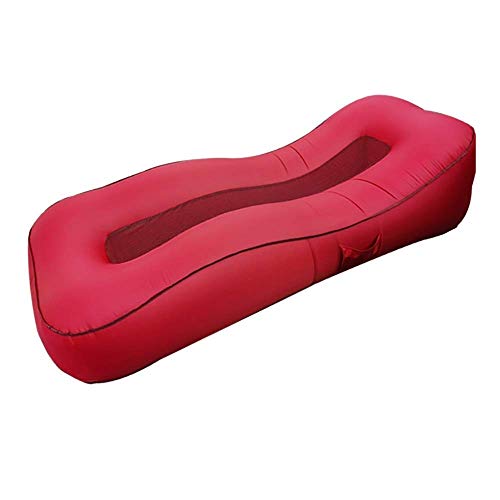 Decoración de muebles Cama de aire Tumbona inflable Sofá de aire Hamaca portátil Diseño a prueba de agua y antifugas de aire Diseño de curva en S única Almacenamiento plegable Sofá perezoso para do