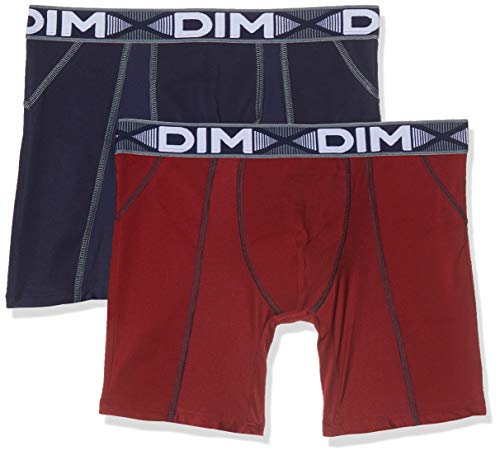 Dim 3D Flex Air Boxer Long X5, Multicolor (Rouge Craie/Bleu Denim 8nw), X-Large (Talla del fabricante5) (Pack de 2) para Hombre