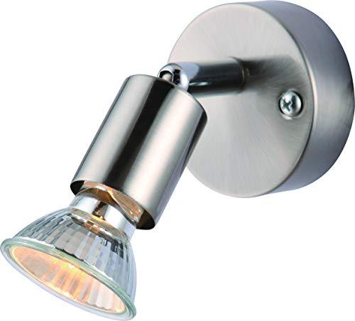 DM Leuchten Lámpara de pared LED orientable, 1 foco, incluye 1 bombilla de 3 W, luz blanca cálida, lámpara de pared LED, foco LED, foco LED, color titanio