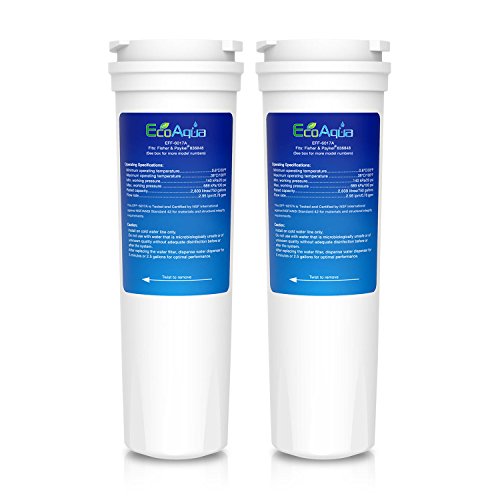 EcoAqua EFF-6017A filtro de agua del refrigerador para Fisher & Paykel 836848, 836860; Amana Clean 'n Clear, 67003662, PS2067635, RO185011, RO185014, WF60, C2; FL-380, FFL-120F, RFC2400A (2)