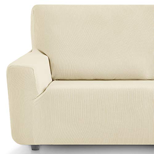 Eiffel Textile Funda Sofa Elastica Protector Adaptable Rústica Sofá, 94% Poliéster, Marfil, 4 Plazas (240-270 cm)