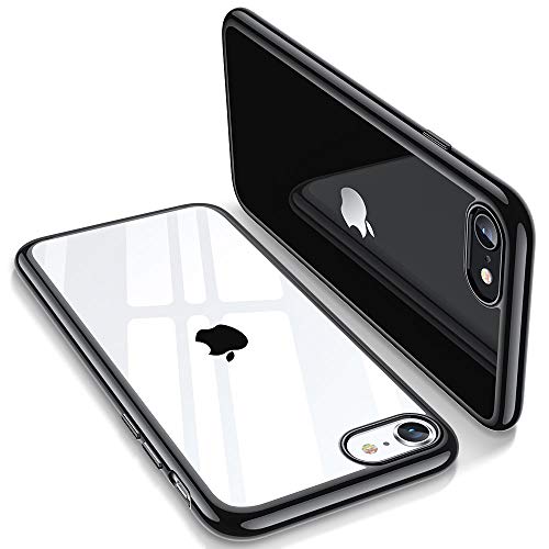 ESR Funda para iPhone SE/8/7 [Funda TPU][No amarillea][Tapa Trasera de Solo 1,1 mm] [Esquinas con Absorción de Golpes][Funda de Silicona Flexible] Negro Brillante