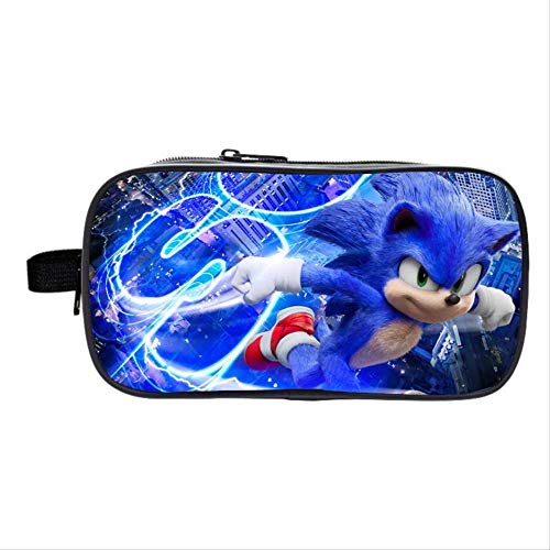 Estuche para lápices Sonic Erizos De Dibujos Animados Populares Alrededor De Sonic Niños Bolsa De Pluma De Dos Pisos Lindo Estudiante Pluma Bolsa De Papelería Colección.