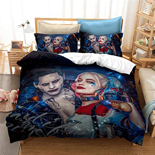 Evvaceo Niño Funda De Edredón Funda De Almohada Juego De Personajes De Pelicula200 Cm X 200 Cm 3 Piezas Chico Niña Revestimientos De Cama 3D Impresión Fibra Superfina Hipoalergénico Cierr(Doble)