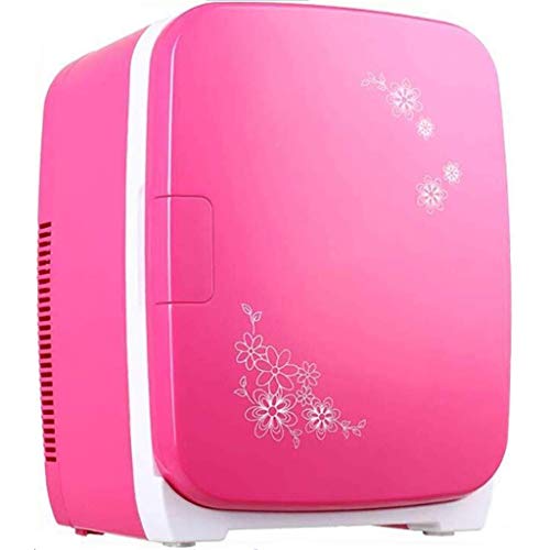 FEE-ZC Frigorífico Multifuncional Rosa, Mini Bar Silencioso De Escritorio para Viajes Al Aire Libre 12v / 220v 15 litros Mini Coche Oficina Viaje Portátil Solo Estudiante (Color: B)