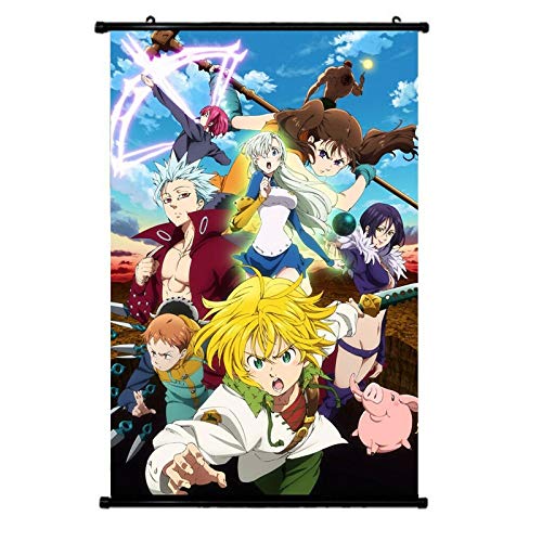 Fengdp PóSter De Anime Nanatsu No Taizai Los Siete Pecados Capitales, Desplazamiento De Pared, Pintura, Impresiones ArtíSticas, DecoracióN De La HabitacióN del Hogar * * 60x90cm