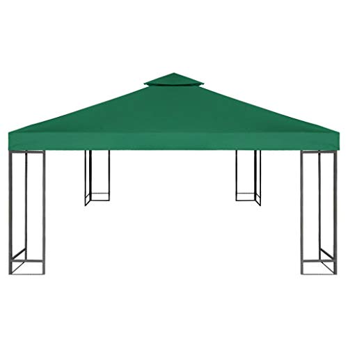 Festnight Toldo Terraza 3 x 3 M Cubierta de Gazebo Reemplazo de Dosel 270 G / M² Color Verde