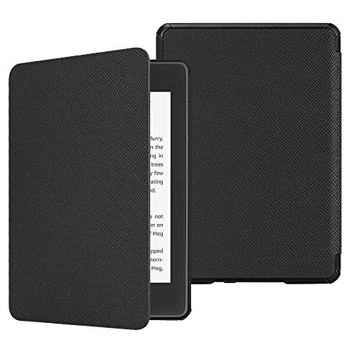 Fintie SlimShell Funda para Kindle Paperwhite (10.ª generación, 2018) - Carcasa Fina y Ligera de Cuero Sintético con Función de Auto-Reposo/Activación, Negro