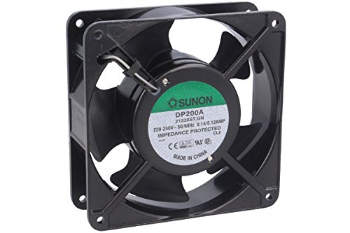 Fixapart CY 201/A - Ventilador para Caja de Ordenador (220-240 V, 50-60 Hz, 2250-2900 RPM), Negro