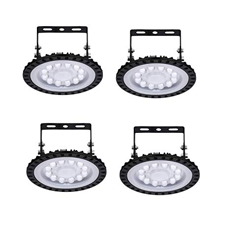 foco led，【4 pack】50W UFO LED Lámpara Alta Bahía 5000 Lumen Factory Warehouse Iluminación industrial Lámpara Industrial de Blanco Frío 6000K Warehouse Luces LED Iluminación comercial Bay Workshop