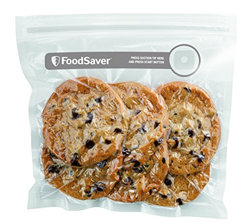 FoodSaver FVB015X Bolsas para envasador al vacío con cierre tipo zip, 0.95 litros, 0 Decibelios, Plástico, Transparente