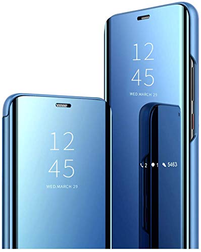 Funda Samsung Galaxy M51, versión actualizada, protección de 360 grados, Clear View Cover protectora Ultra-Slim Mirror Screen Flip placa Stand Case para Samsung Galaxy M51 turquesa Medium