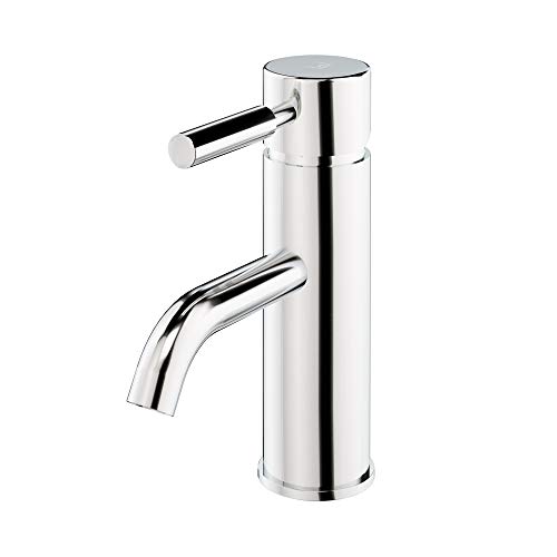 Galindo Theo City 8654000 grifo de lavabo monomando caño curvo con desagüe automático plata cromado