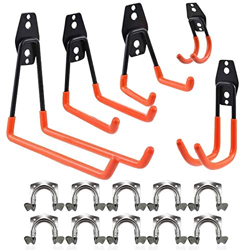 Ganchos para Colgar, Ganchos de garaje, Colgador de Bici de pared Universal Soporte Ganchos Escalera en Garaje Almacen Bodega Herramienta para Almacenamiento con Kit de Tornillos