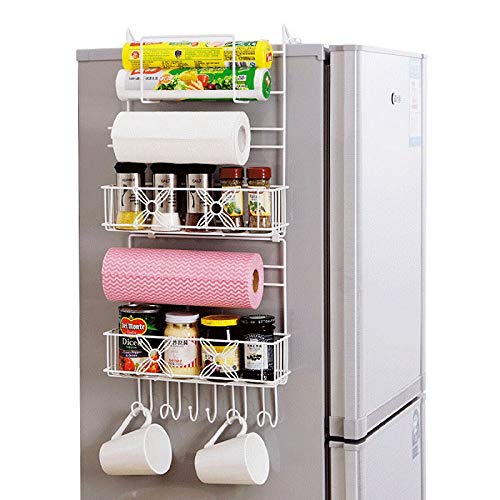 GANG Multi-función de cinco capas de refrigerador lateral de la estantería de suministros de cocina rack papel toalla condimento bolsa de almacenamiento de almacenamiento de pared rack