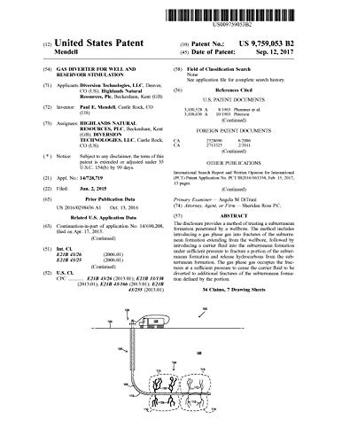 Gas diverter for well and reservoir stimulation: United States Patent 9759053 (English Edition)