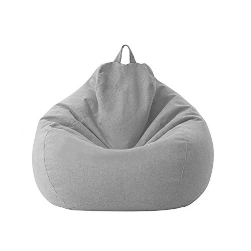 Geagodelia Funda para Sillón Puff Cubierta para Sofá Perezoso Fundas Clásicas de Puff Pera Bolsa de Frijol para Silla Tumbona Perezosa SIN Relleno para Adultos y Niños (Gris Claro, 70 * 80cm)