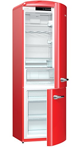 Gorenje ORK 193 RD - Frigorífico y congelador (A+++, altura de 194 cm, refrigeración: 227 L, congelador: 95 L, rojo fuego, FrostLess, CrispZone, Oldtimer y Retro Collection