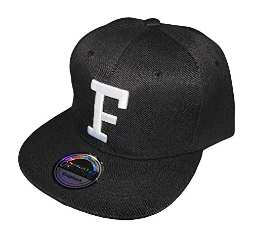 Gorra con letras iniciales, color blanco y negro F Talla única