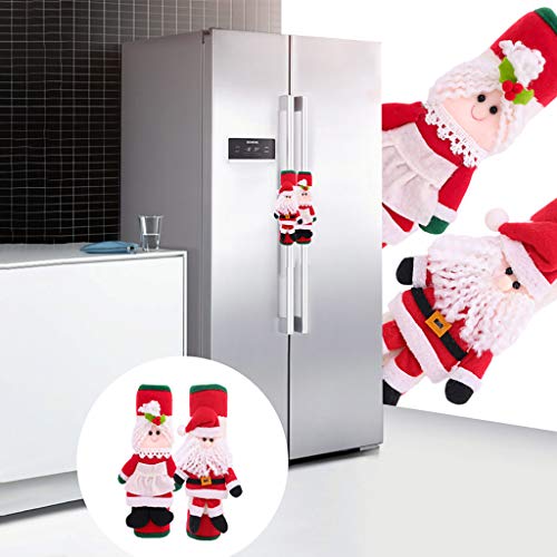 Gpure 2 Piezas De Decoración De Manija De Puerta De Refrigerador De Navidad Gabinetes De Cocina De Navidad DecoracióN De Navidad De Santa Guante De Hogar Rojo De Santa Claus