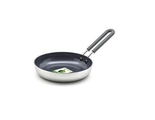 GreenPan Mini Sartén Antiadherente de Aluminio con Revestimiento de Cerámica, Apto para Todo Tipo de Cocinas, Inducción, Horno y Lavavajillas, 14 cm, Plateada