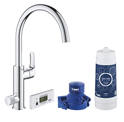 Grohe Blue Pure Eurosmart - Grifo de cocina con filtro de agua,  Kit de iniciación, color cromo (Ref.30383000)