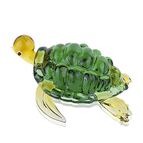 HDCRYSTALGIFTS - Figura de cristal, diseño de tortuga de mar verde