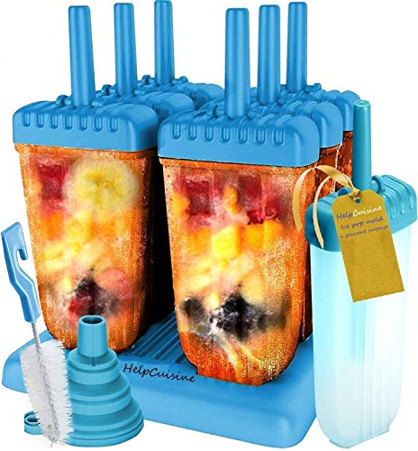 HelpCuisine® Molde para Helados/Moldes de Polos - Juego de Seis Unidades sin BPA y Aprobado por FDA. 24 Meses de Garancia! (Azul)