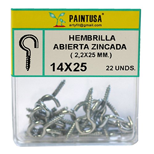 Hembrilla abierta zincada 14 x 25 mm 22 uds