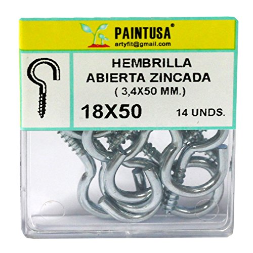 Hembrilla abierta zincada 18 x 50 mm 14 uds