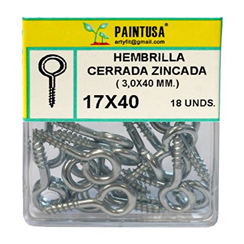 Hembrilla cerrada zincada 17 x 40 mm 18 uds