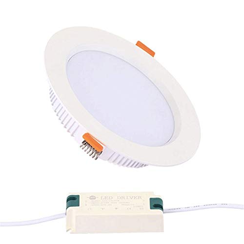 HETX7 Cortar 110-125mm Ultra Slim Techo LED Down Light Anti Vertigo 12W Downlights Focos de techo para oficina Sala de estar Dormitorio Tienda de café Iluminación Fixtures [Clase de energía A +]