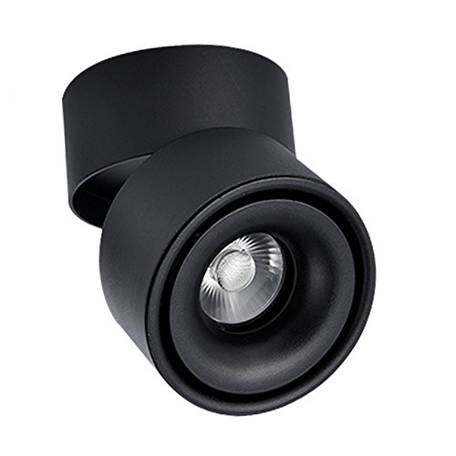 Hobaca® 12w Montado en superficie LED Punto de luz 360 ° Foco de techo ajustable Cocina Sala estar Tienda accesorios de iluminación gabinete Mini vitrinas Iluminación de pared - Negro Blanco cálido