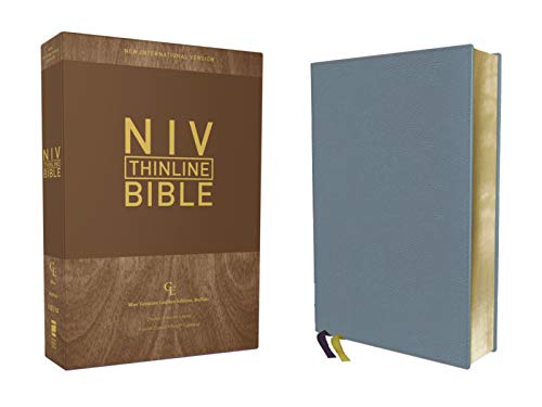 Holy Bible: New International Version, Blue, Thinline, Genuine Leather, Buffalo, Red Letter Edition, Comfort Print