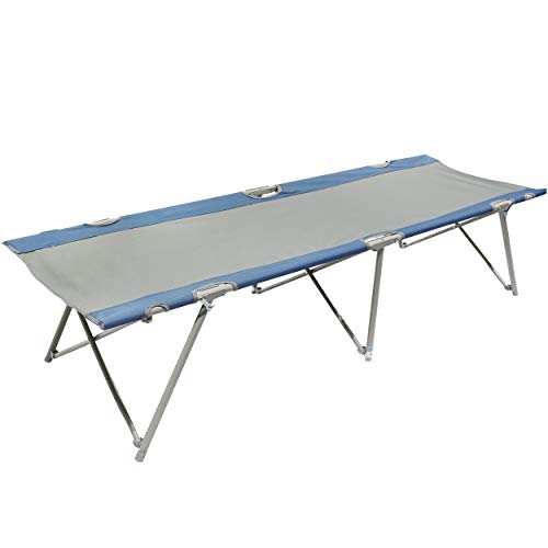 Homecall - Cama de camping plegable (gris/azul)