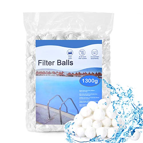 HUTHIM Bolas Filtrantes Bolas Filtro Piscina, Bolas Filtrantes 1300 g Puede Reemplazar la Arena de Filtro de para Piscinabomba 46 kg, para Bolas del Filtro de Arena Piscina Filtrante.