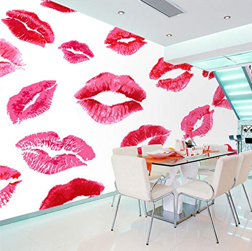 Hwhz Murales Personalizados Mañana Cálida Y Romántica Arte Mural De Pared Pintura Habitación Matrimonial Bedsi Telón De Fondo Fondo De Pantalla Labios Llameantes-400X280Cm